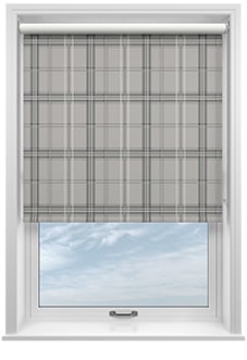 Montrose (Blackout), Tartan Grey - Motorised Roller Blind